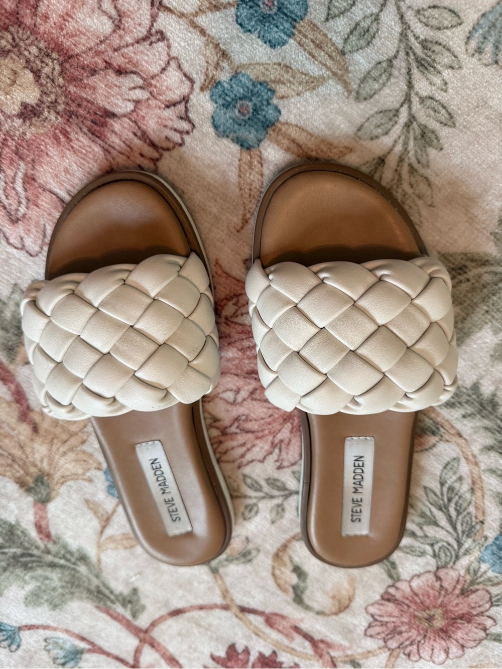 Steve Madden Braided Slide Mules in Cream - Picture 2 of 6